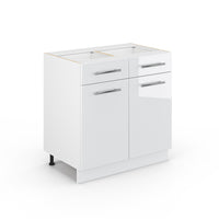 Vicco Mobiletto base per cucina Bianco lucido 80 cm senza piano di lavoro