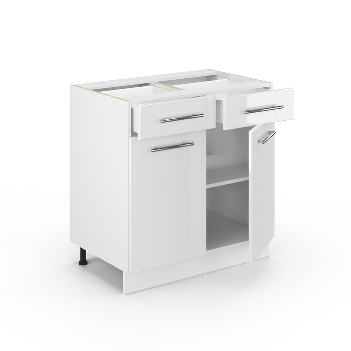 Vicco Cassettiera da bagno Bianco lucido 80 x 82 cm senza piano di lavoro