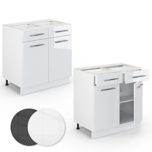 Vicco Mobiletto base per cucina Bianco lucido 80 cm , PL Marmo