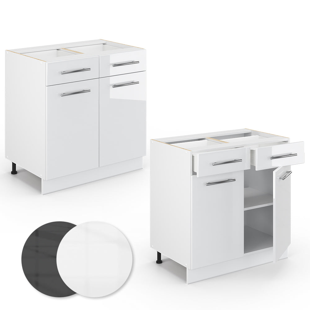 Vicco Mobiletto base per cucina Bianco lucido 80 cm senza piano di lavoro