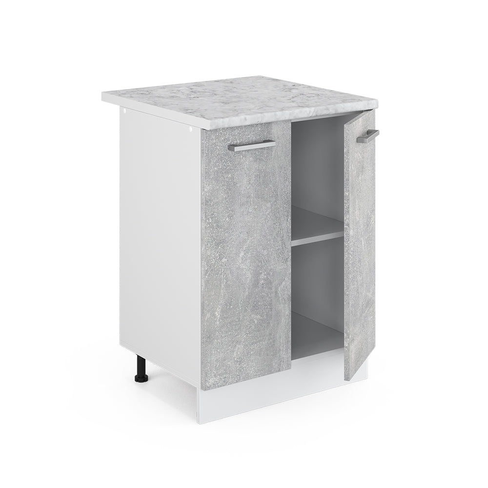 Vicco Base universale Calcestruzzo 60 cm con ante, con piano di lavoro