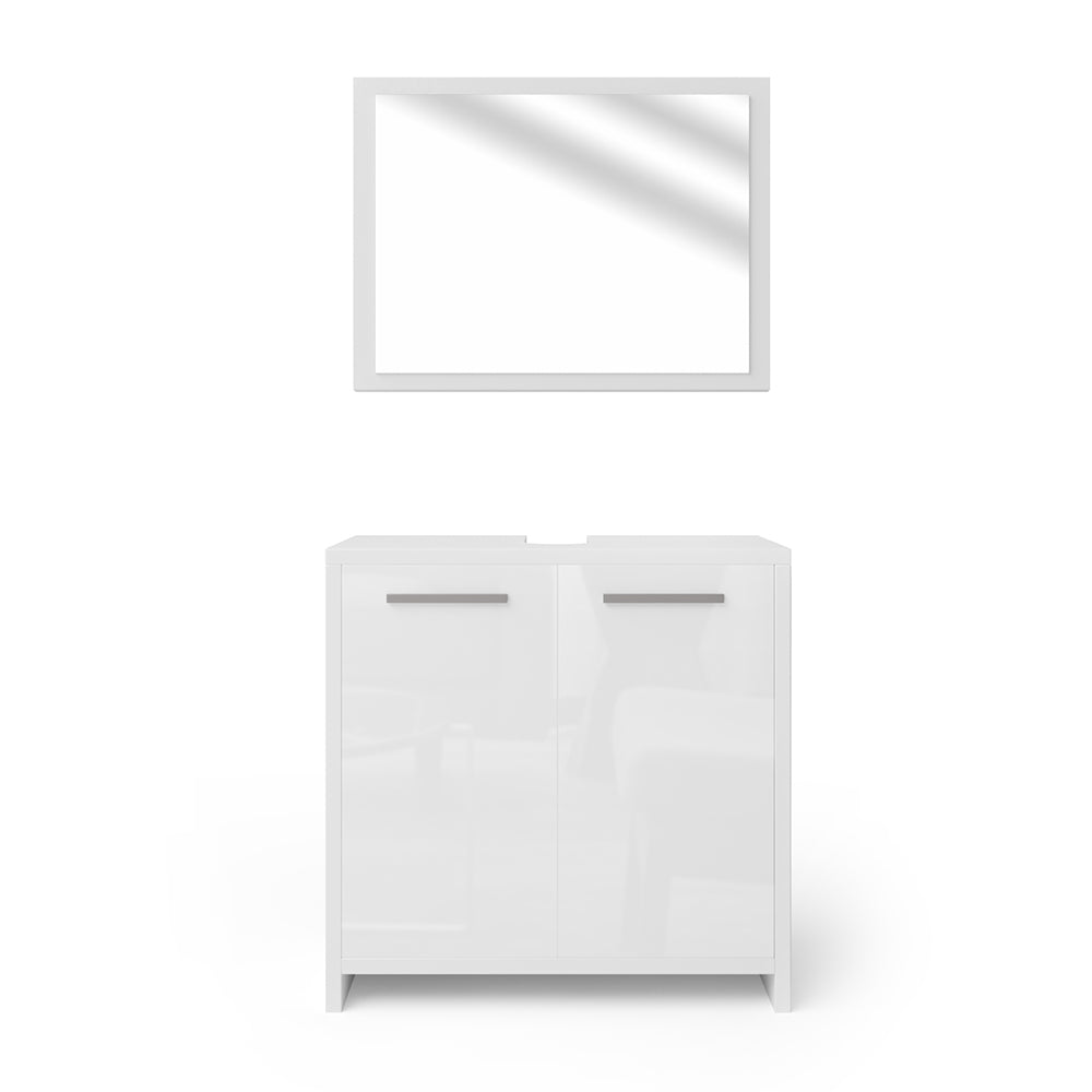 Vicco Set mobili bagno Bianco lucido 2 parti