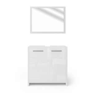 Vicco Set mobili bagno Bianco lucido 2 parti