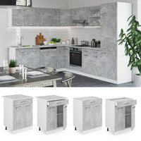 Vicco Mobiletto base per cucina Calcestruzzo 60 cm con cassetto, senza piano di lavoro