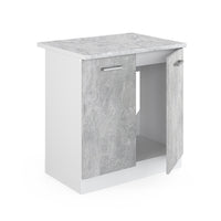 Vicco Base per lavello Calcestruzzo 80 cm con ante, con piano di lavoro