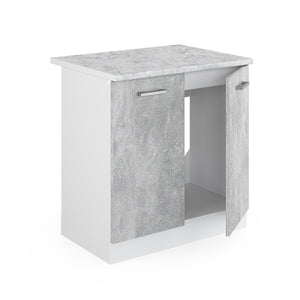 Vicco Base per lavello Calcestruzzo 80 cm con ante, con piano di lavoro