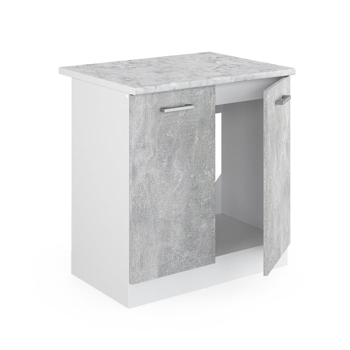 Vicco Base per lavello Calcestruzzo 80 cm con ante, con piano di lavoro