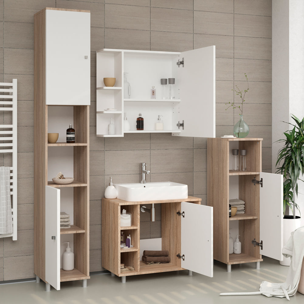 Vicco Set mobili bagno Sonoma 3 parti, con colonna