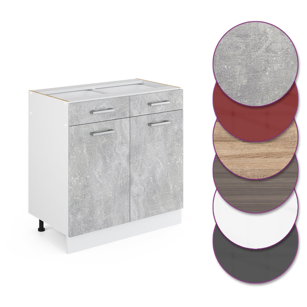 Vicco Mobiletto base per cucina Calcestruzzo 80 cm senza piano di lavoro