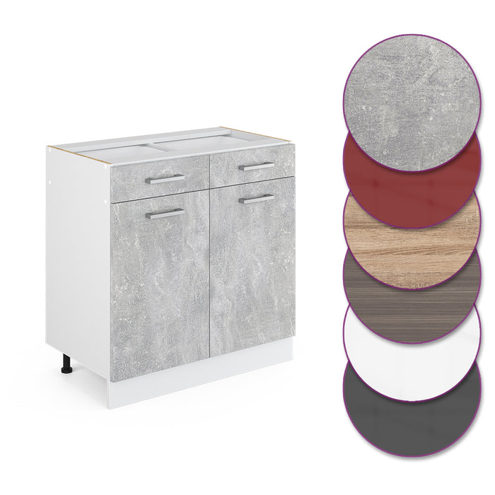 Vicco Mobiletto base per cucina Calcestruzzo 80 cm senza piano di lavoro