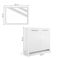 Vicco Set mobili bagno Bianco lucido 2 parti