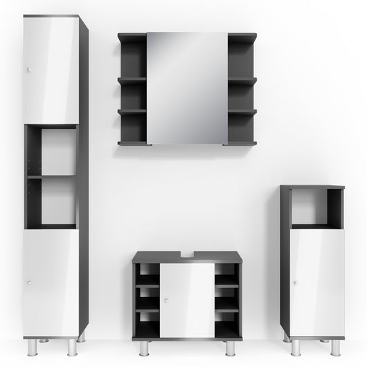 Vicco Set mobili bagno Antracite 4 parti