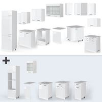 Vicco Cucina angolare completa Bianco 227 x 287 cm senza piano di lavoro