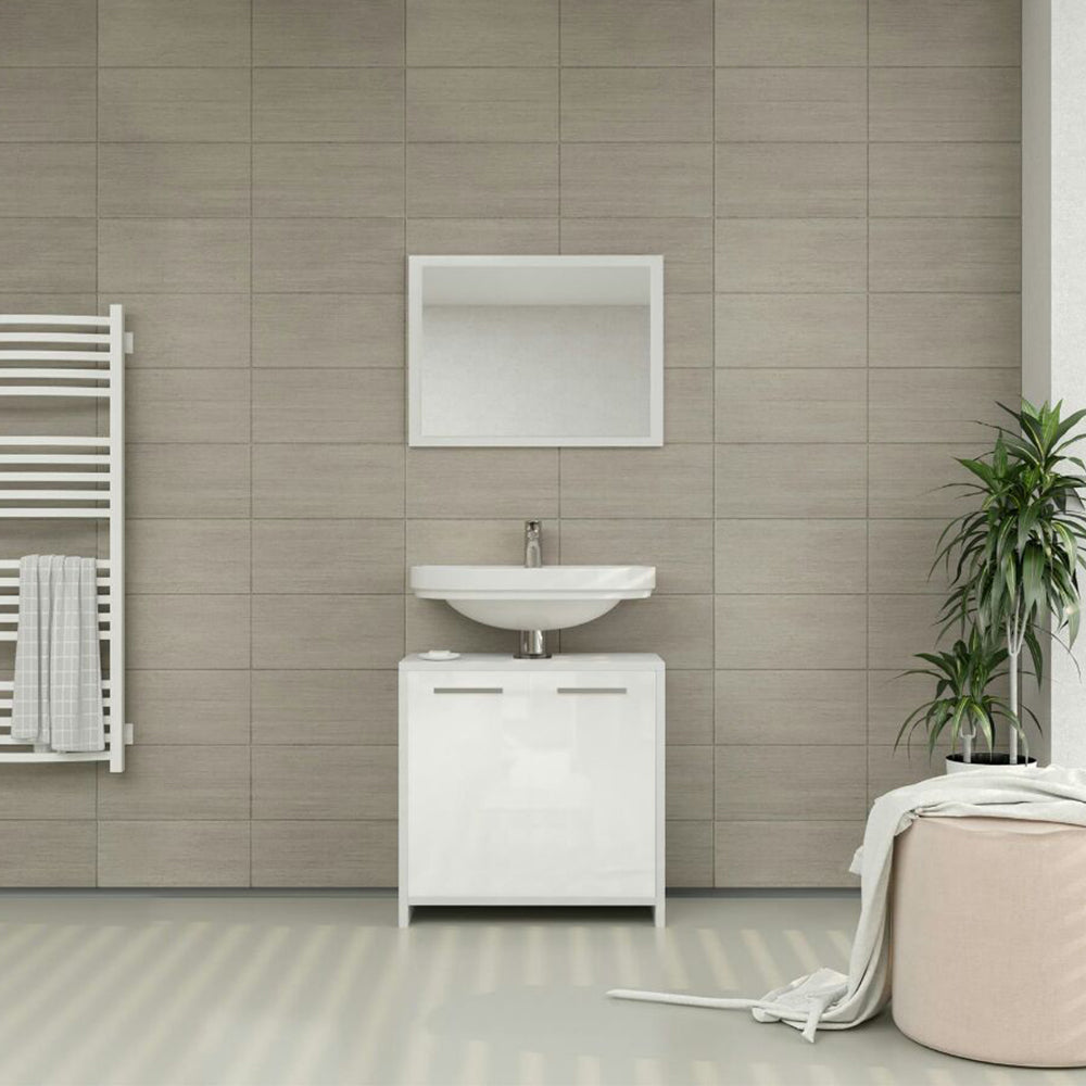 Vicco Set mobili bagno Bianco lucido 2 parti