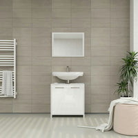 Vicco Set mobili bagno Bianco lucido 2 parti