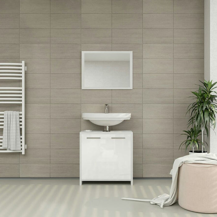 Vicco Set mobili bagno Bianco lucido 2 parti