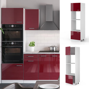 Vicco Set mobili bagno Rosso lucido 60 cm