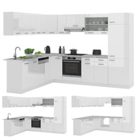 Vicco Cucina angolare completa Bianco 227 x 287 cm senza piano di lavoro