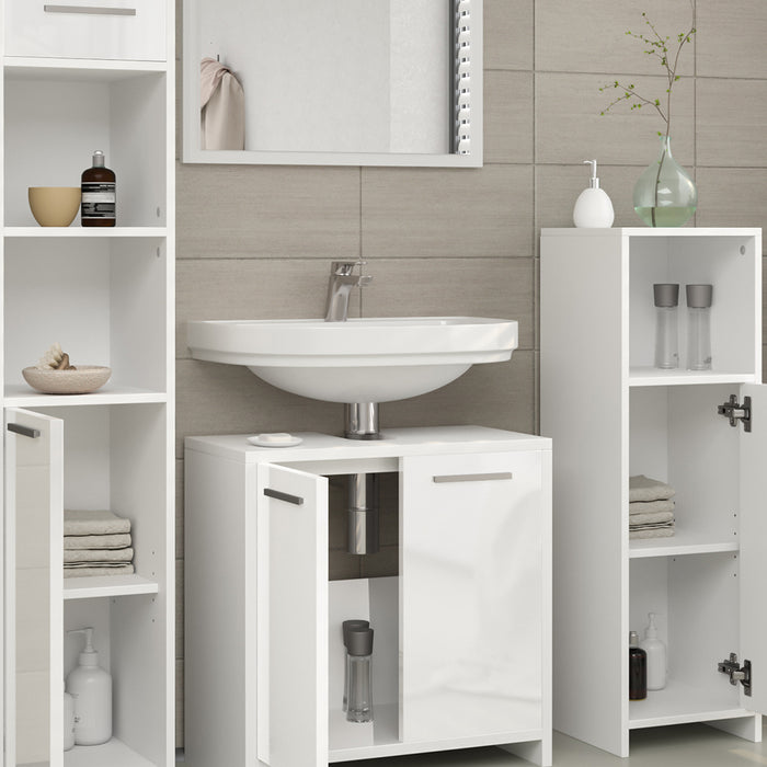 Vicco Set mobili bagno Bianco lucido 2 parti