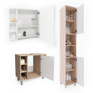 Vicco Set mobili bagno Sonoma 3 parti, con colonna