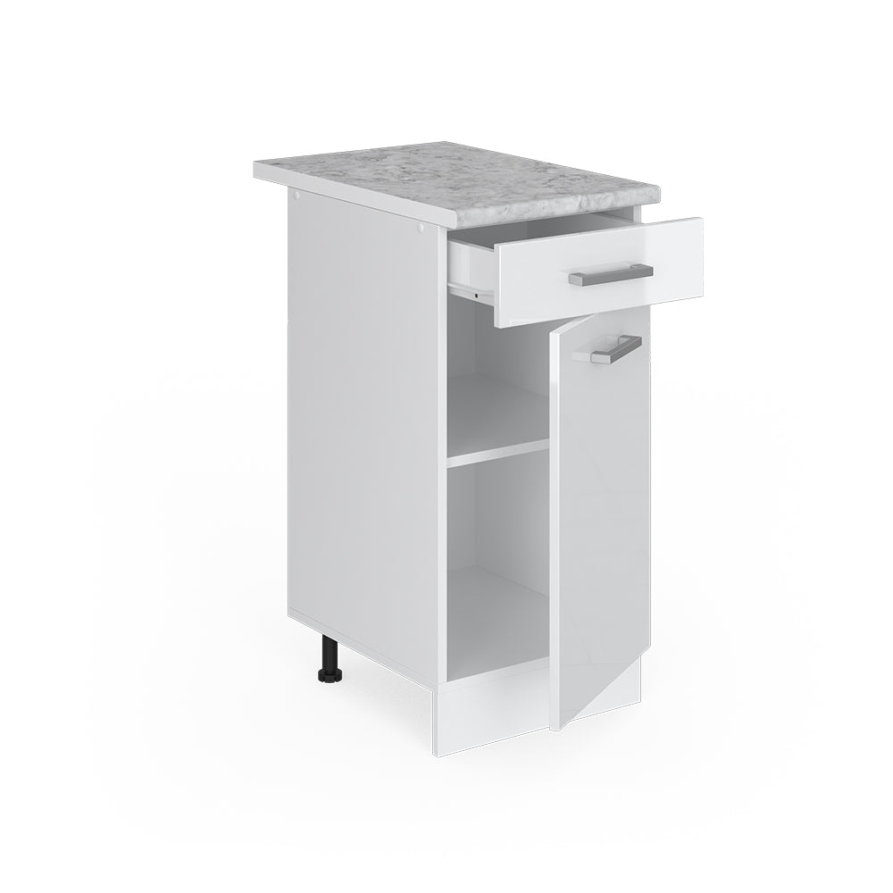 Vicco Mobiletto base per cucina Bianco lucido 40 cm , PL Marmo