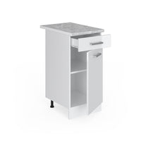 Vicco Base universale Bianco lucido 40 cm con cassetto, con piano di lavoro