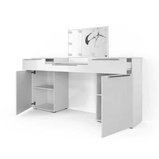 Vicco Tavolo da toeletta Bianco 190 cm con illuminazione a LED