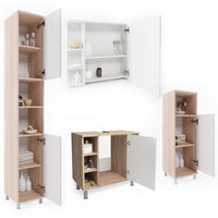 Vicco Set di mobili da bagno Sonoma/Bianco 4 parti