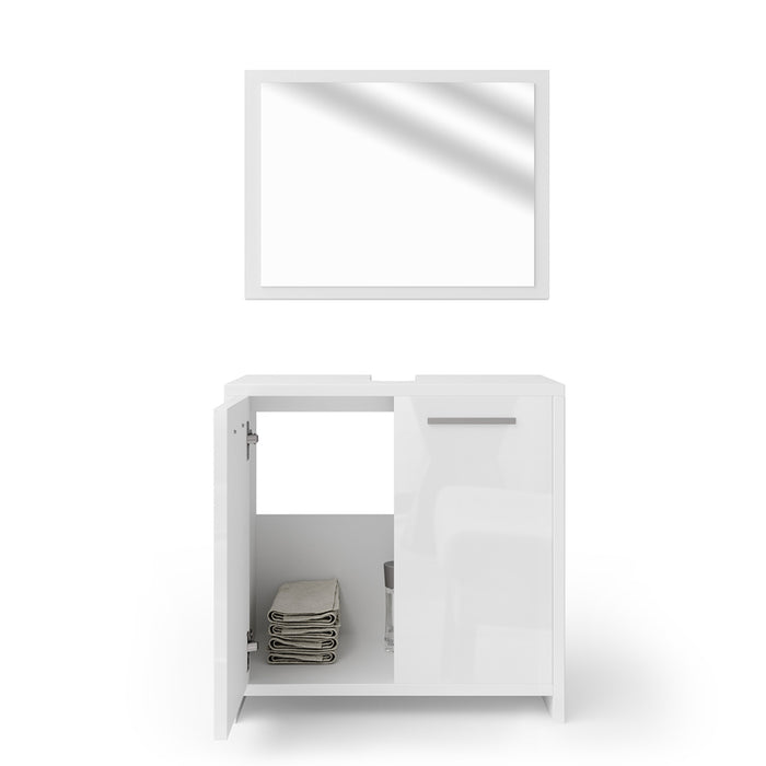 Vicco Set mobili bagno Bianco lucido 2 parti