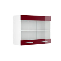 Vicco Mobile da cucina in vetro Rosso lucido 80 cm