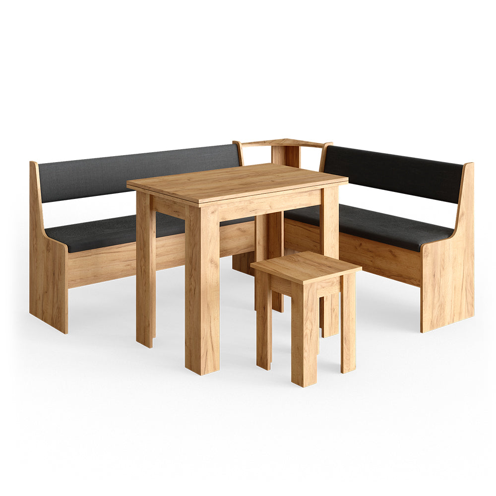 Vicco Gruppo panca ad angolo Quercia dorata 180 x 41.5 cm con tavolo