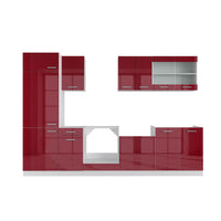 Vicco Cucina componibile Rosso lucido/bianco 300 cm , PL Antracite