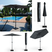 OK-Living Ombrello a semaforo Antracite 270 cm con coperchio protettivo e supporto