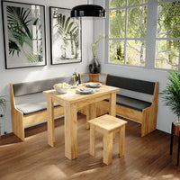 Vicco Gruppo panca ad angolo Quercia dorata 180 x 41.5 cm con tavolo