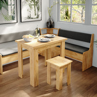 Vicco Gruppo panca ad angolo Quercia dorata 180 x 41.5 cm con tavolo