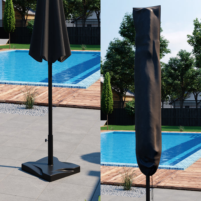 OK-Living Ombrello a semaforo Antracite 270 cm con coperchio protettivo e supporto