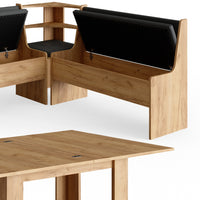 Vicco Gruppo panca ad angolo Quercia dorata 180 x 41.5 cm con tavolo
