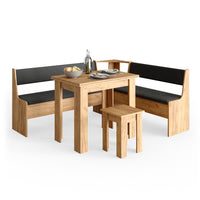 Vicco Gruppo panca ad angolo Quercia dorata 180 x 41.5 cm con tavolo