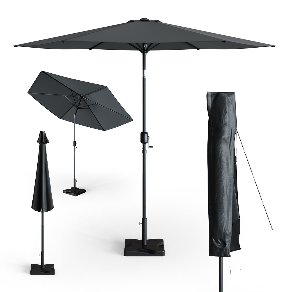 OK-Living Ombrello a semaforo Antracite 270 cm con coperchio protettivo e supporto