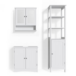 Vicco Set mobili bagno Bianco 3 parti, con colonna