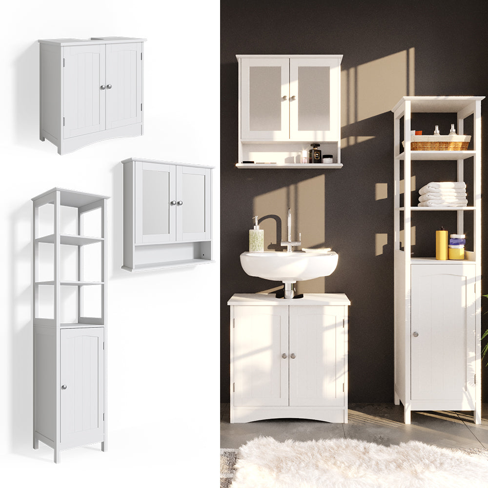 Vicco Set mobili bagno Bianco 3 parti, con colonna