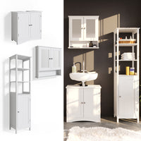 Vicco Set mobili bagno Bianco 3 parti, con colonna