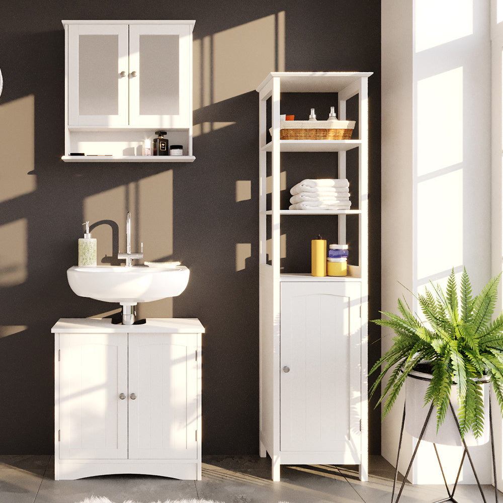 Vicco Set mobili bagno Bianco 3 parti, con colonna