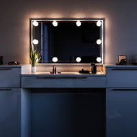 Vicco Tavolo da toeletta Bianco 190 cm con illuminazione a LED