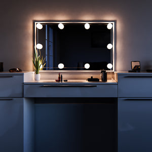 Vicco Tavolo da toeletta Bianco 190 cm con illuminazione a LED