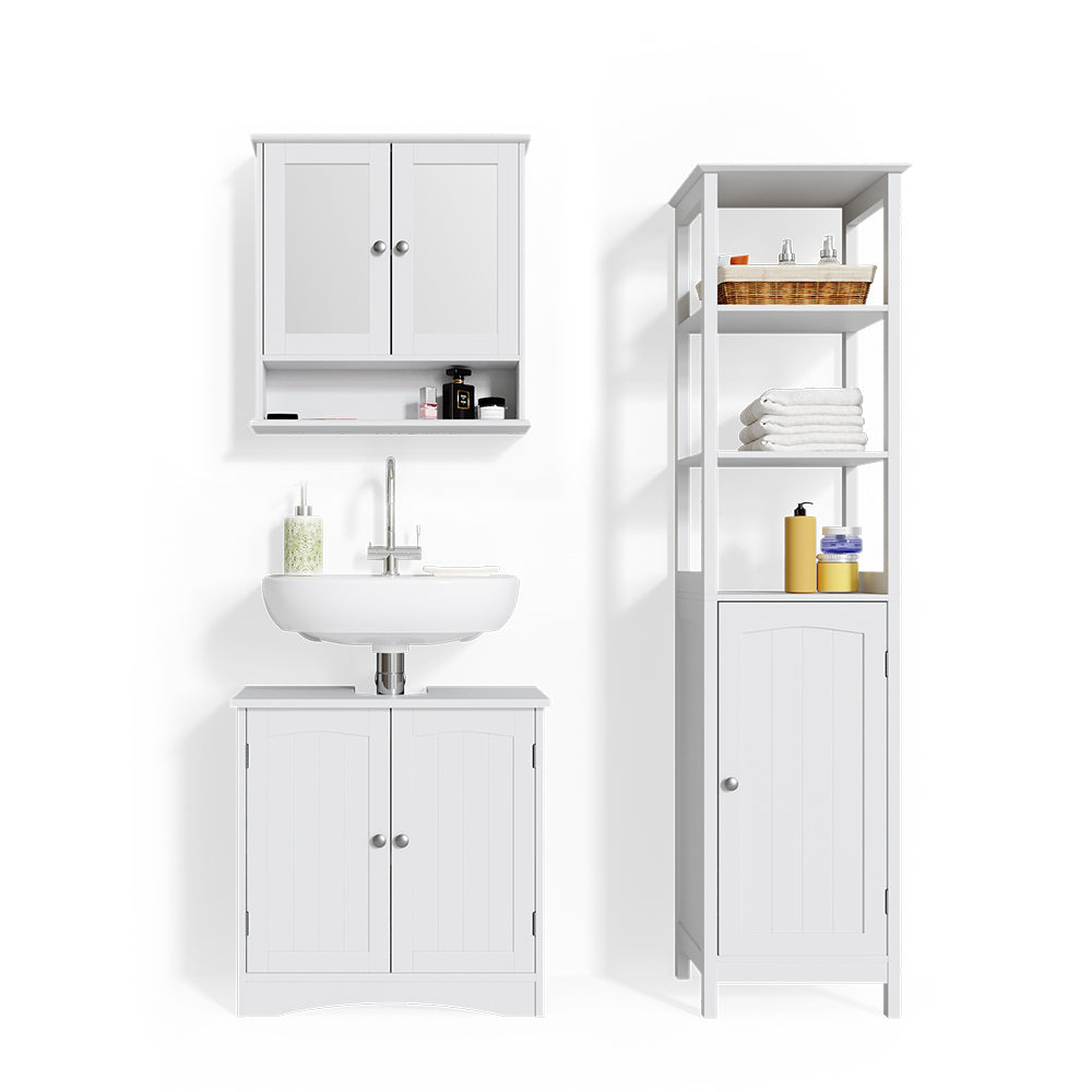 Vicco Set mobili bagno Bianco 3 parti, con colonna