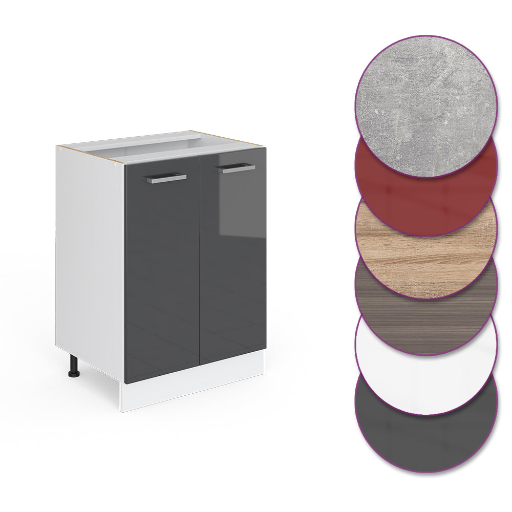 Vicco Mobiletto base cucina Antracite lucido 60 cm senza piano di lavoro