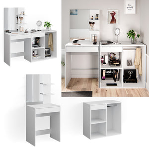 Vicco Tavolo da toeletta Bianco 60 cm con armadio