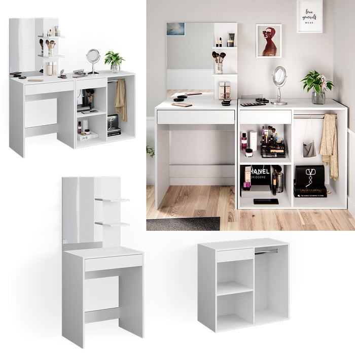 Vicco Tavolo da toeletta Bianco 60 cm con armadio