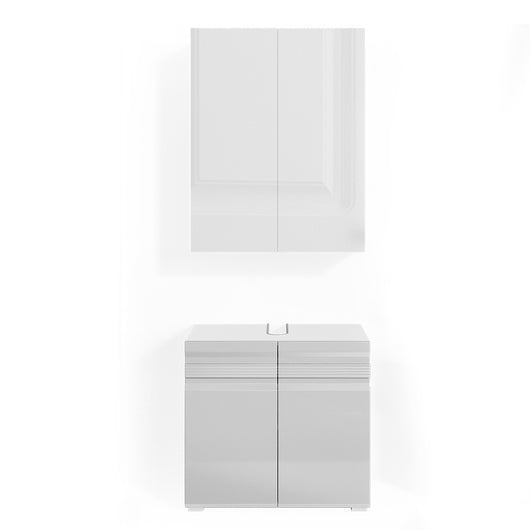 Vicco Set mobili bagno Bianco lucido 2 parti